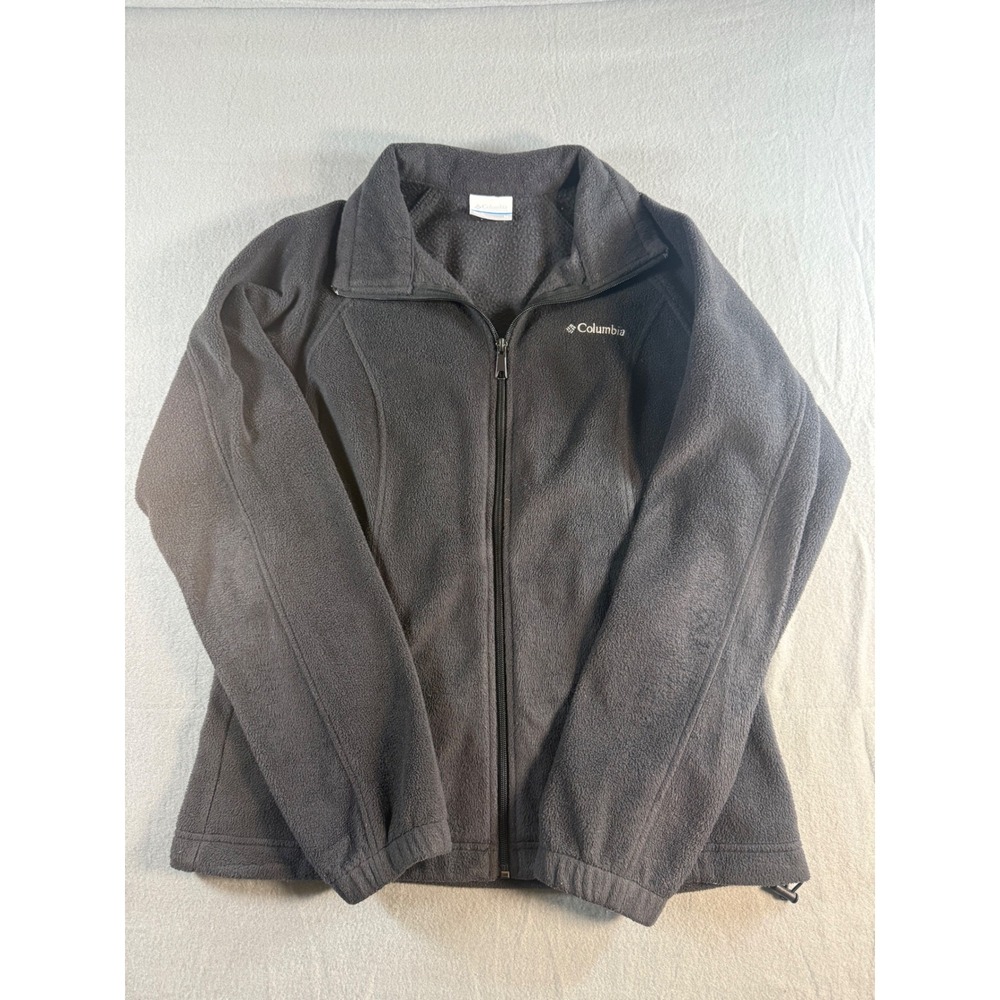Columbia Benton Springs Full Zip Fleece Jacket Charcoal Gray Womens Medium